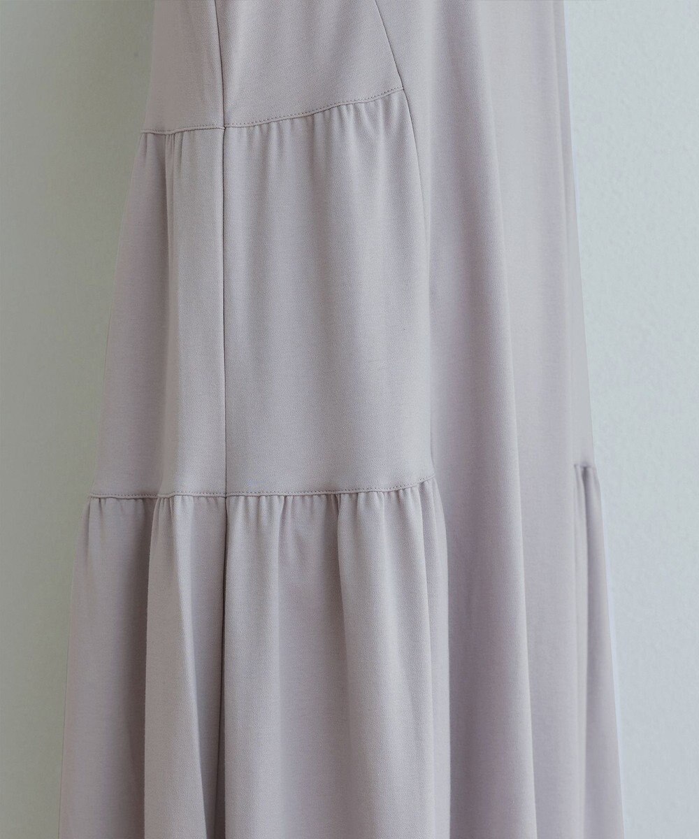 Tiaclasse 【小倉優子さん着用・洗える・接触冷感・汗ジミ防止】“サマさまカットソー”サイドティアードワンピース 