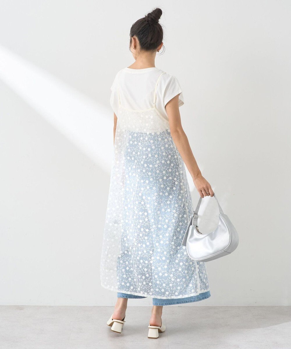 earth music&ecology チュールレースレイヤードキャミドレ 