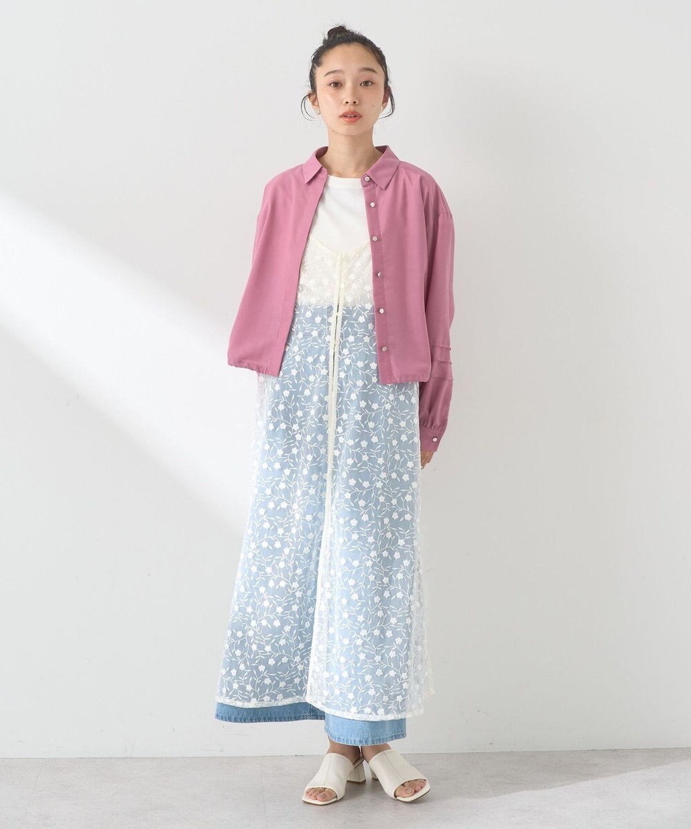 earth music&ecology チュールレースレイヤードキャミドレ 