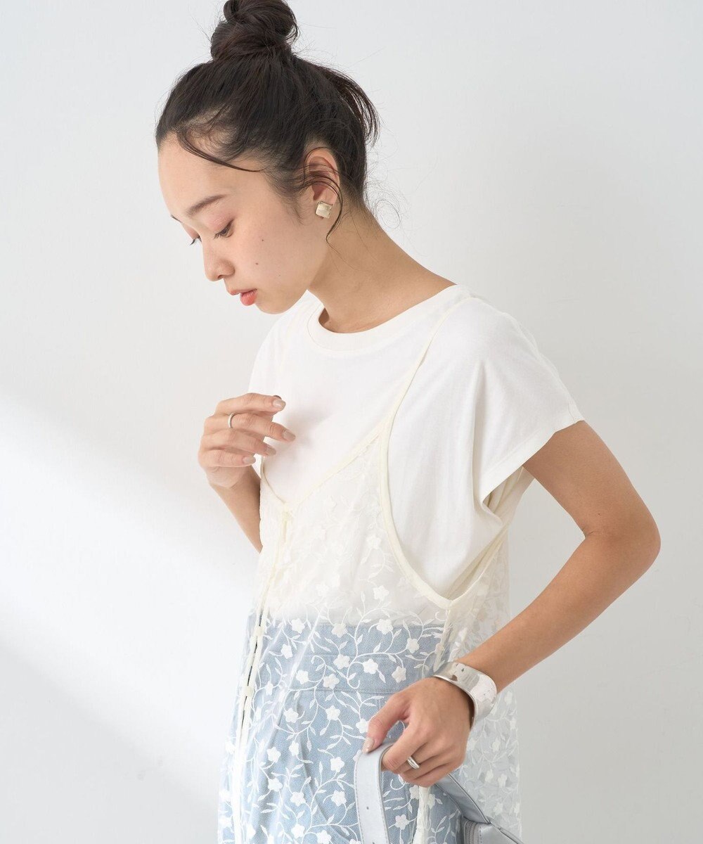 earth music&ecology チュールレースレイヤードキャミドレ 