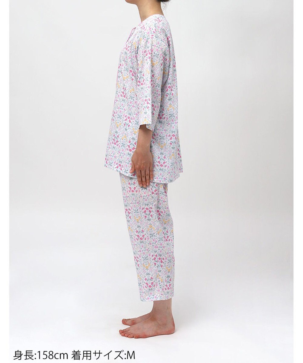 Wing パジャマ 綿100%(本体) 楊柳素材 高島ちぢみ（Ｒ） 7分袖 長袖 8分丈 レディース EP8043 ウイング／ワコール 