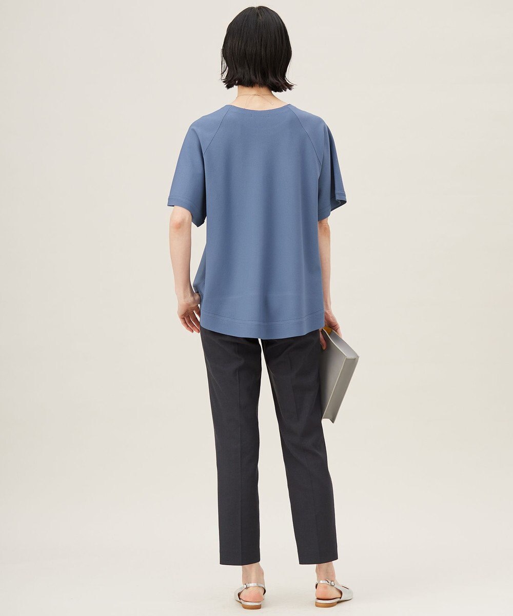 自由区 S 【接触冷感・UVカット・洗える】クレープストレッチAライン ニット 