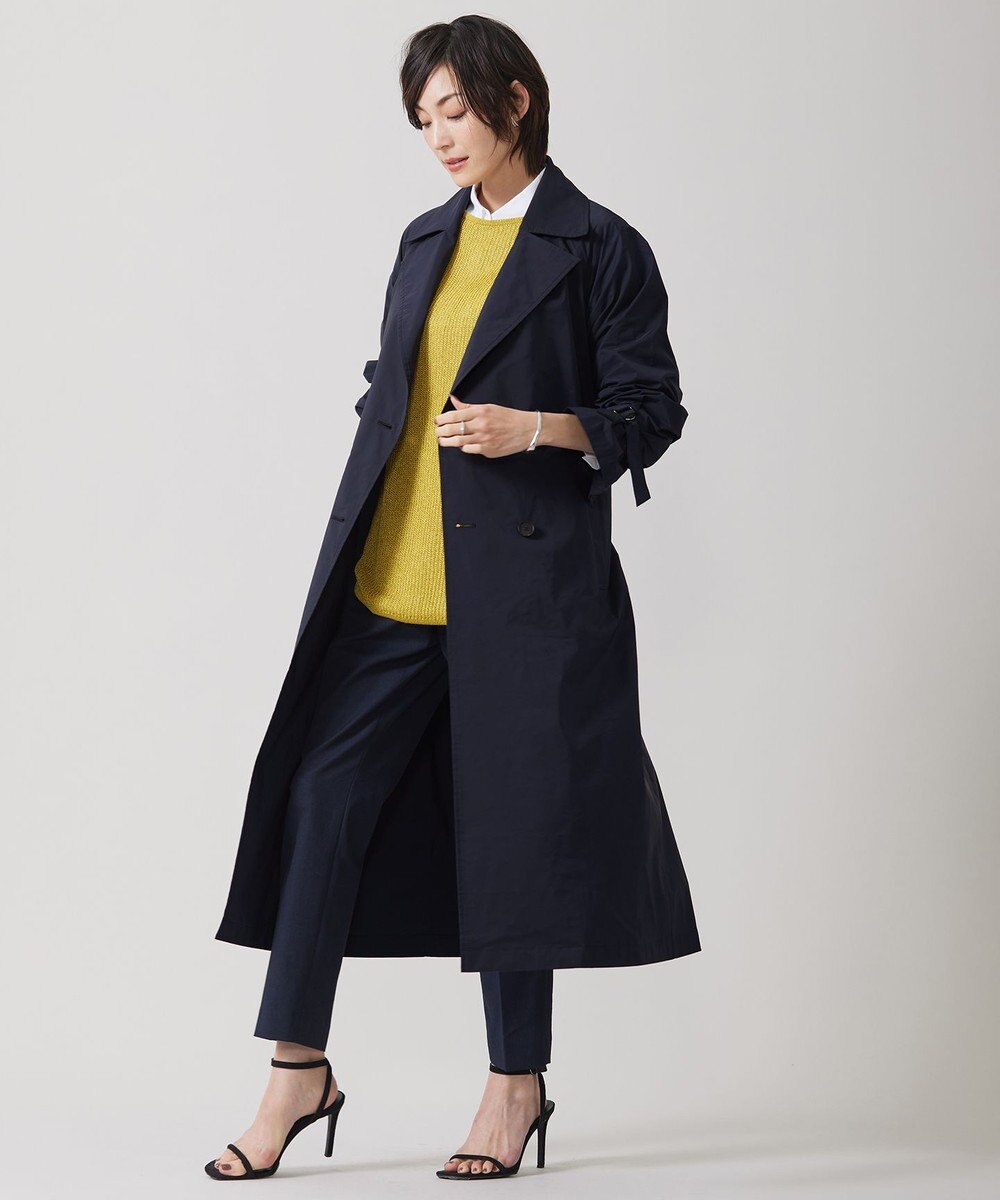 ICB 【撥水加工】 メモリーストレッチタフタ トレンチコート 