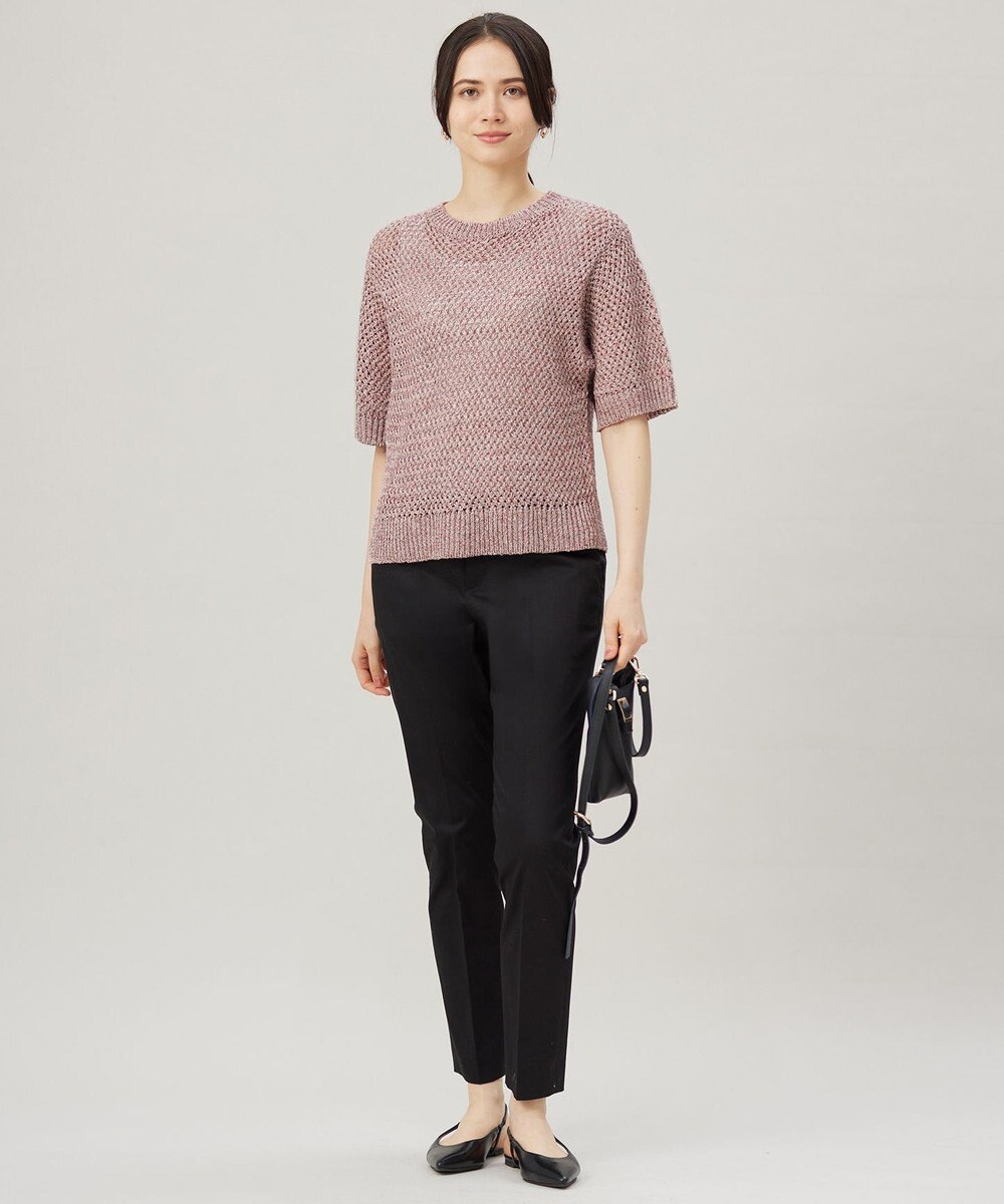 自由区 S 【UVカット・接触冷感・洗える】コットンサテンテーパード パンツ 