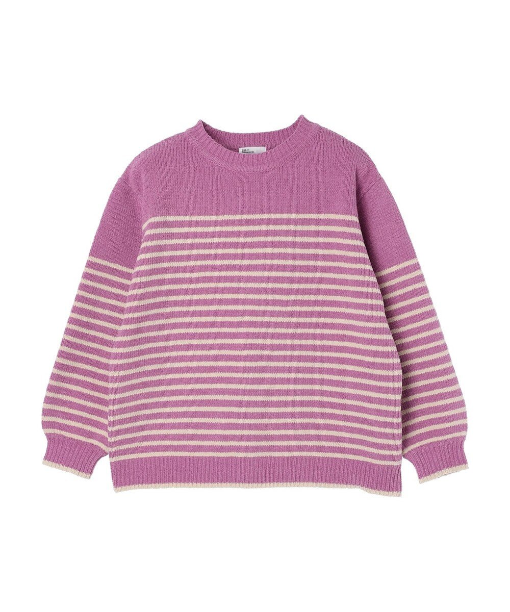 CRAFT STANDARD BOUTIQUE 洗えるモールニットボーダープルオーバー 