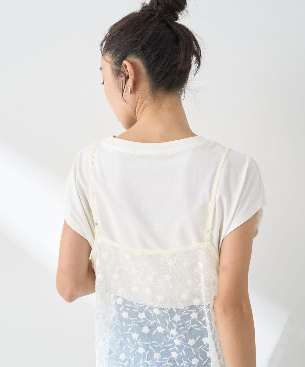 earth music&ecology チュールレースレイヤードキャミドレ 