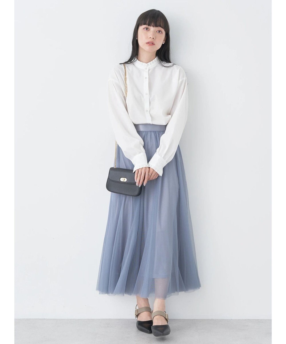 earth music&ecology スタンドフリルシャツ 