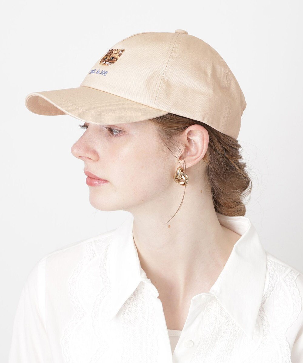 MOONBAT 【FUDGE掲載】ポール & ジョー (PAUL & JOE ACCESSOIRES) 猫 ヌネット刺繍 キャップ 