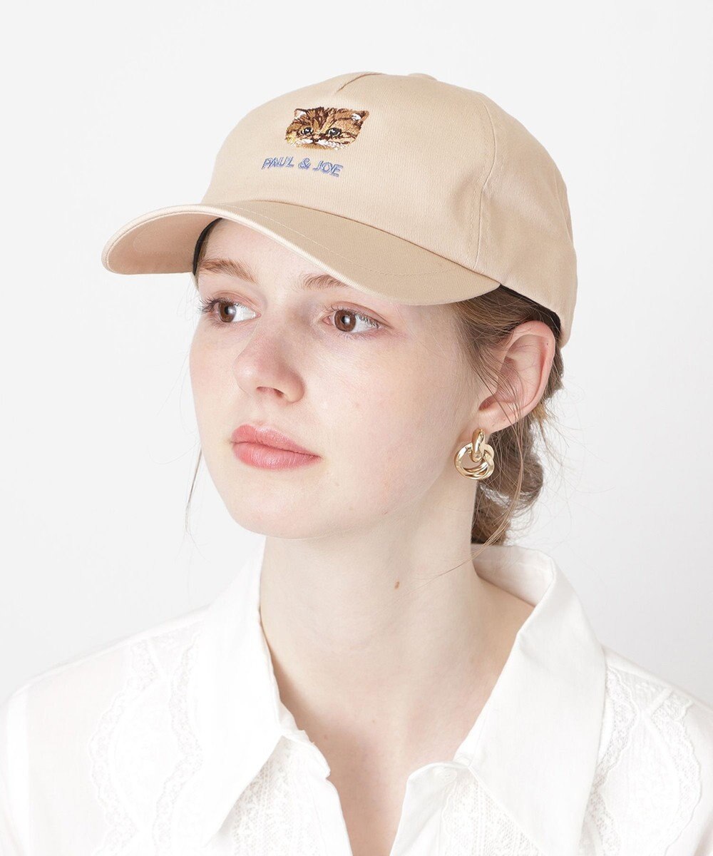 MOONBAT 【FUDGE掲載】ポール & ジョー (PAUL & JOE ACCESSOIRES) 猫 ヌネット刺繍 キャップ 