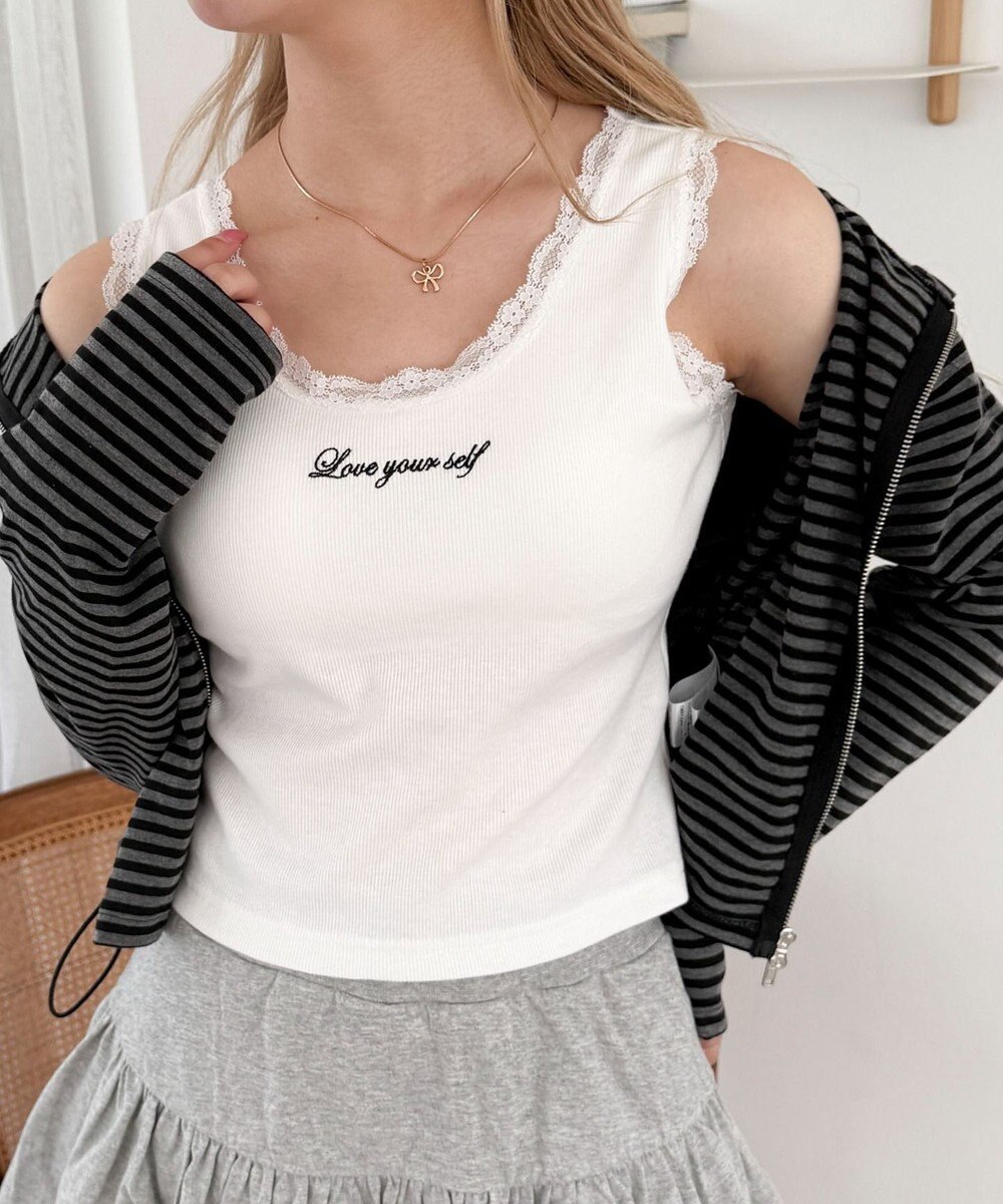 WEGO 【カップ付きインナー】カップインレースタンク 