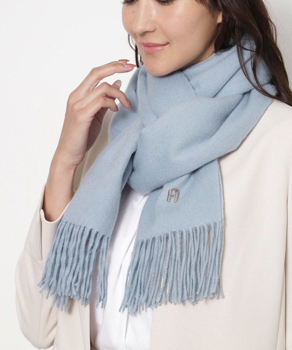 MOONBAT FURLA(フルラ）【WEB限定】ウール100％ アーチロゴ 無地ストール 190cm×60cm 