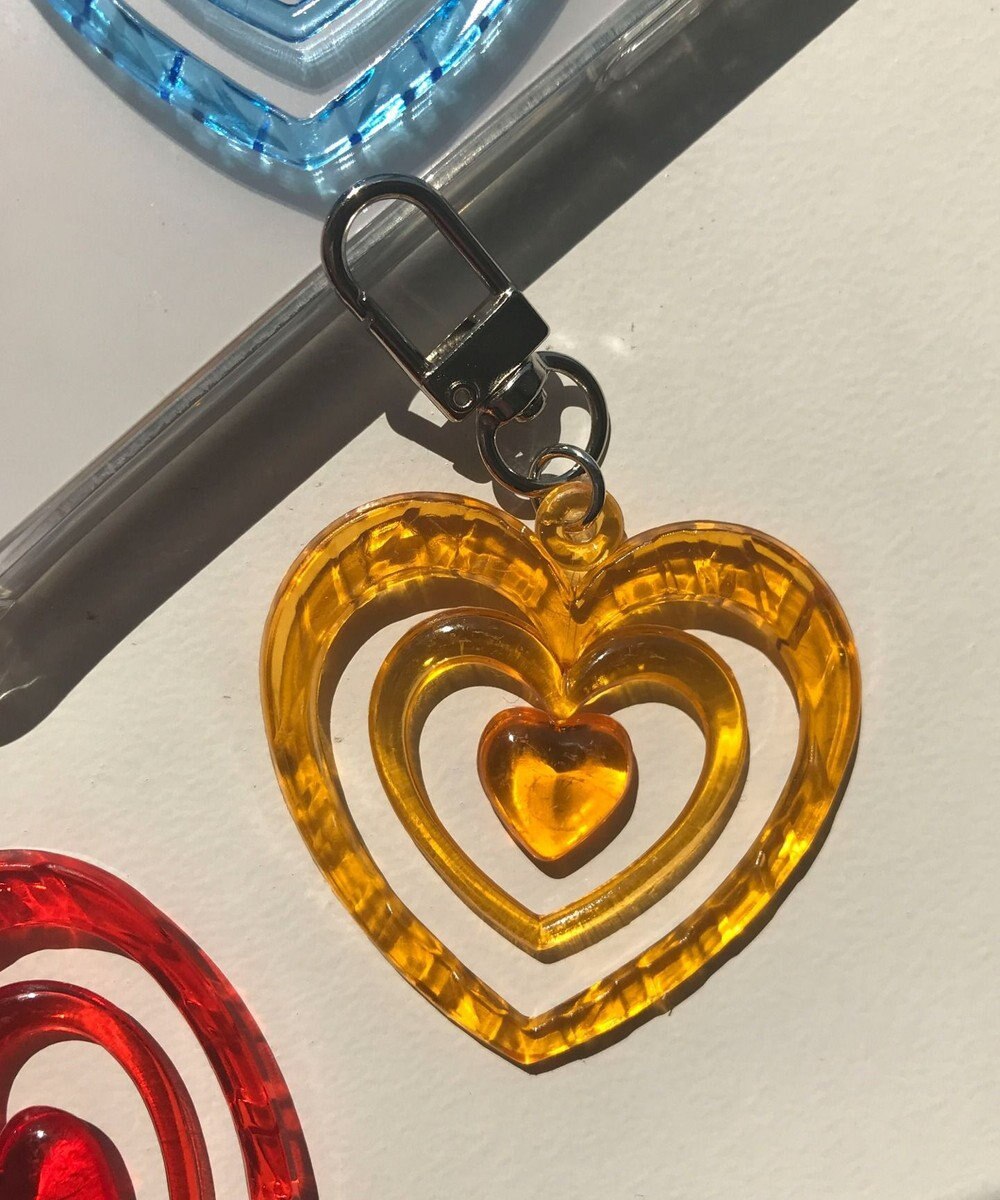 WEGO カラフルクリアハートミニキーホルダー 