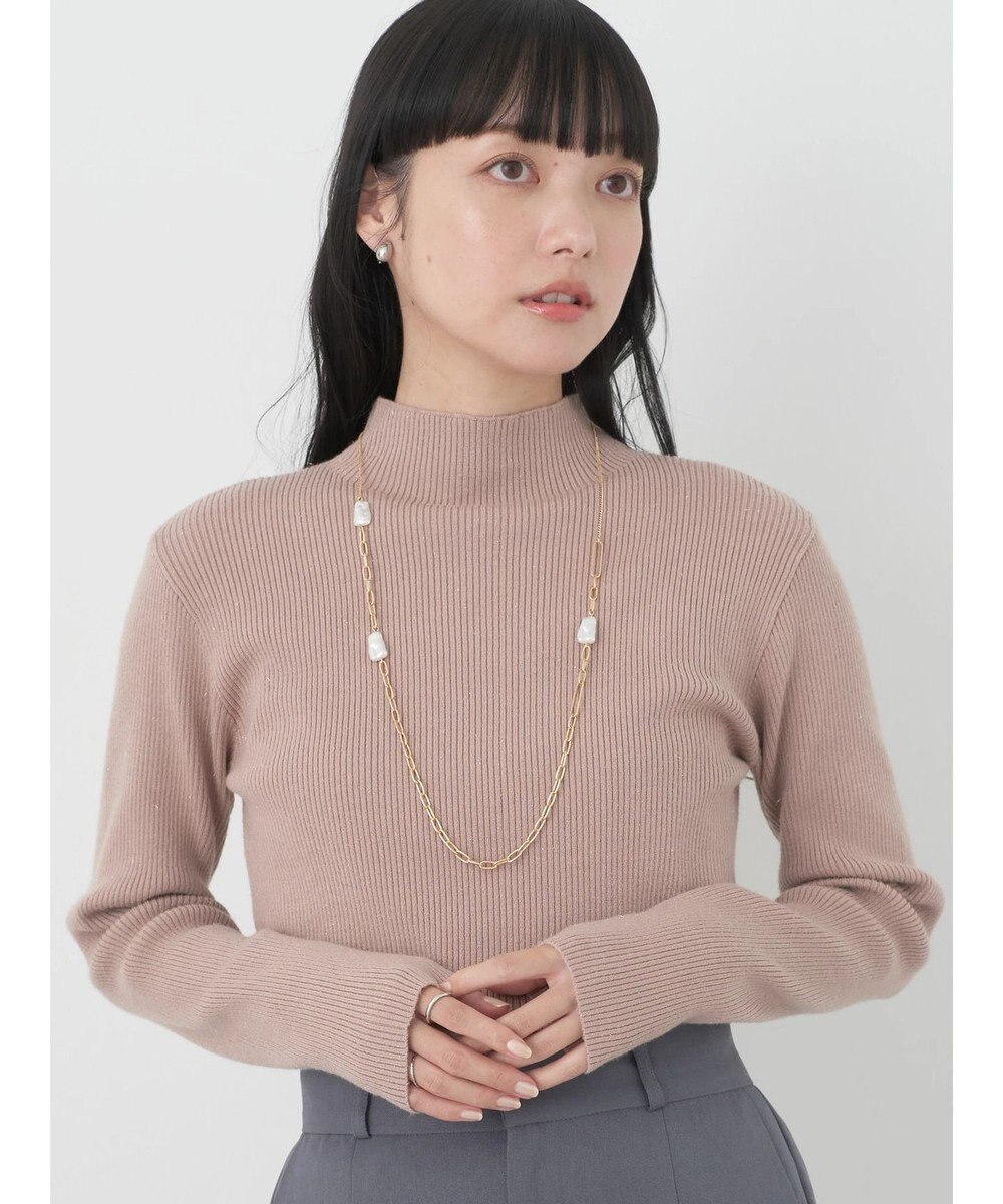 earth music&ecology ハイネックラメニットプルオーバー 