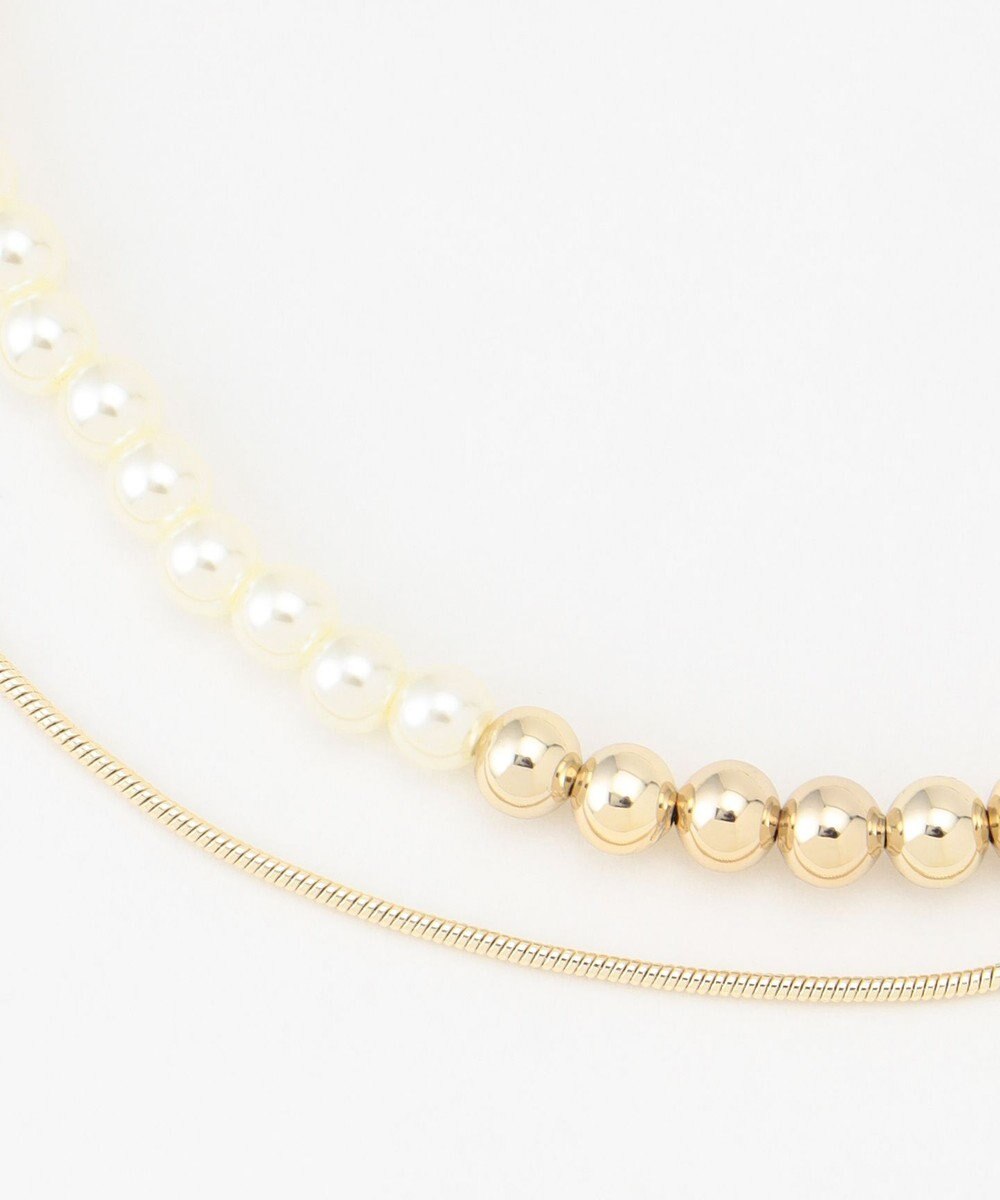 組曲 パール&メタルチェーンネックレス 