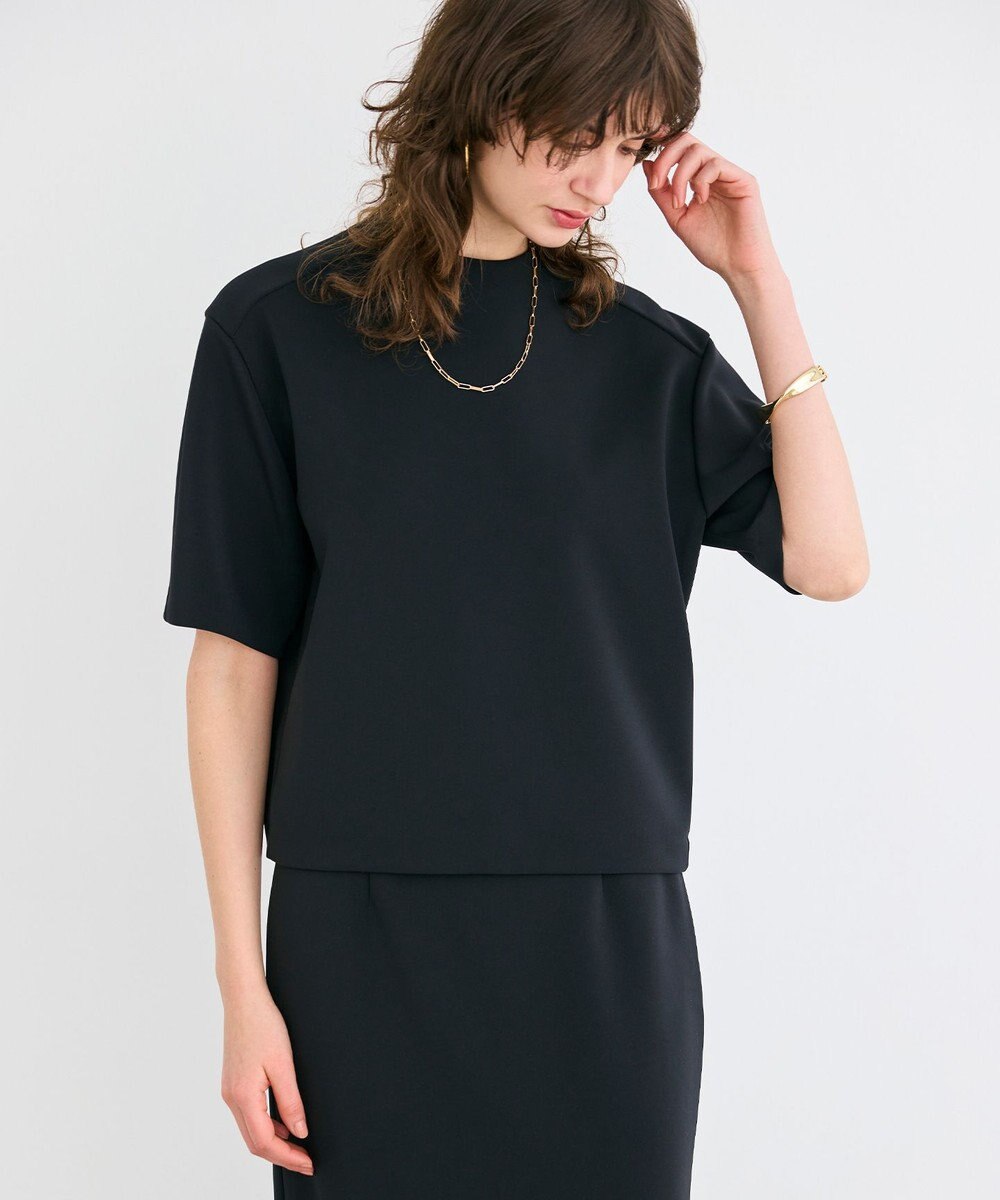 BEIGE， 【洗える】ALTHEA / ダンボールジャージーバックスリットブラウス 