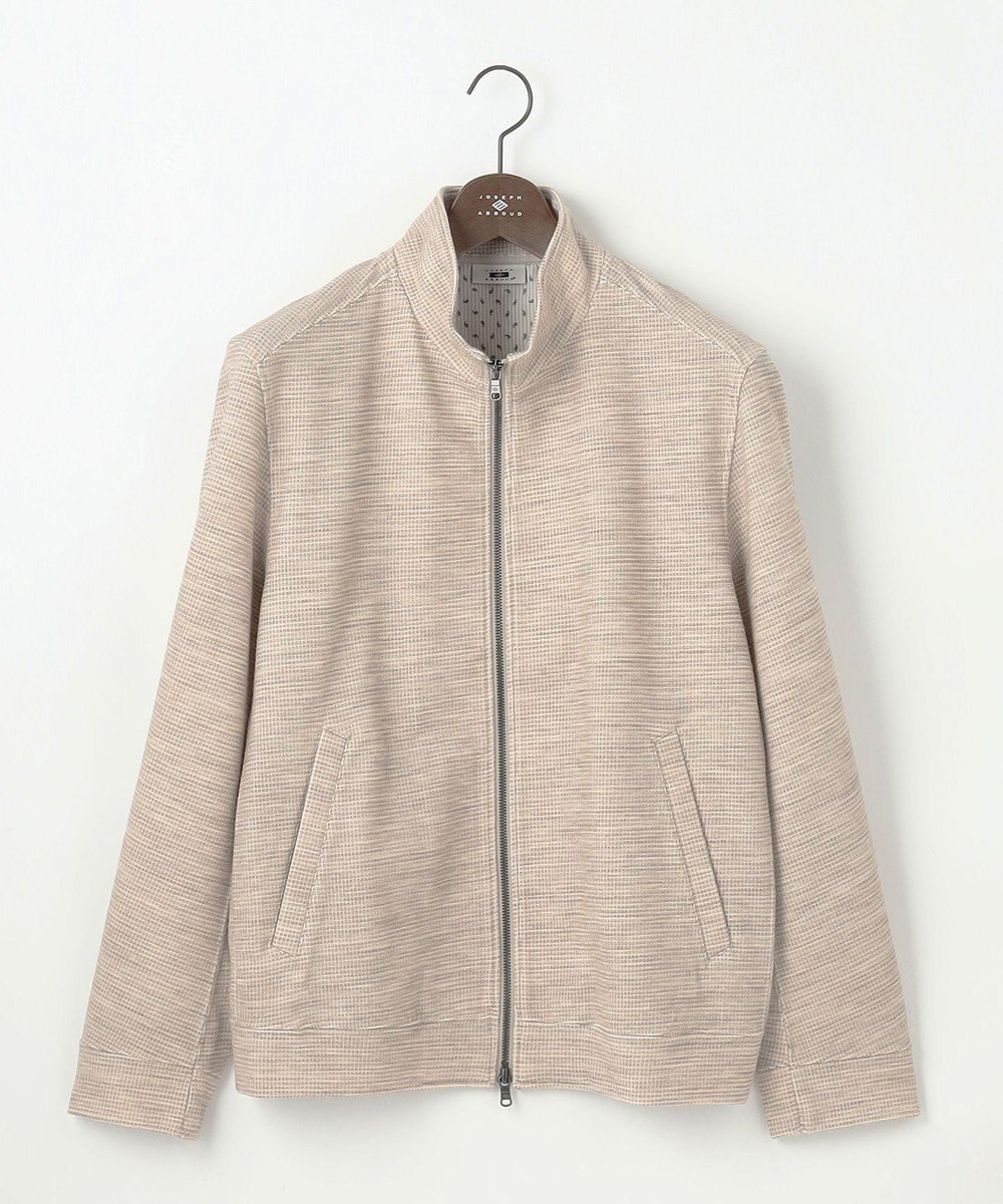 JOSEPH ABBOUD 【ストレッチ/ソフト/洗える/JAPANファブリック】ウールブロックピケ スタンドジップ アウター 