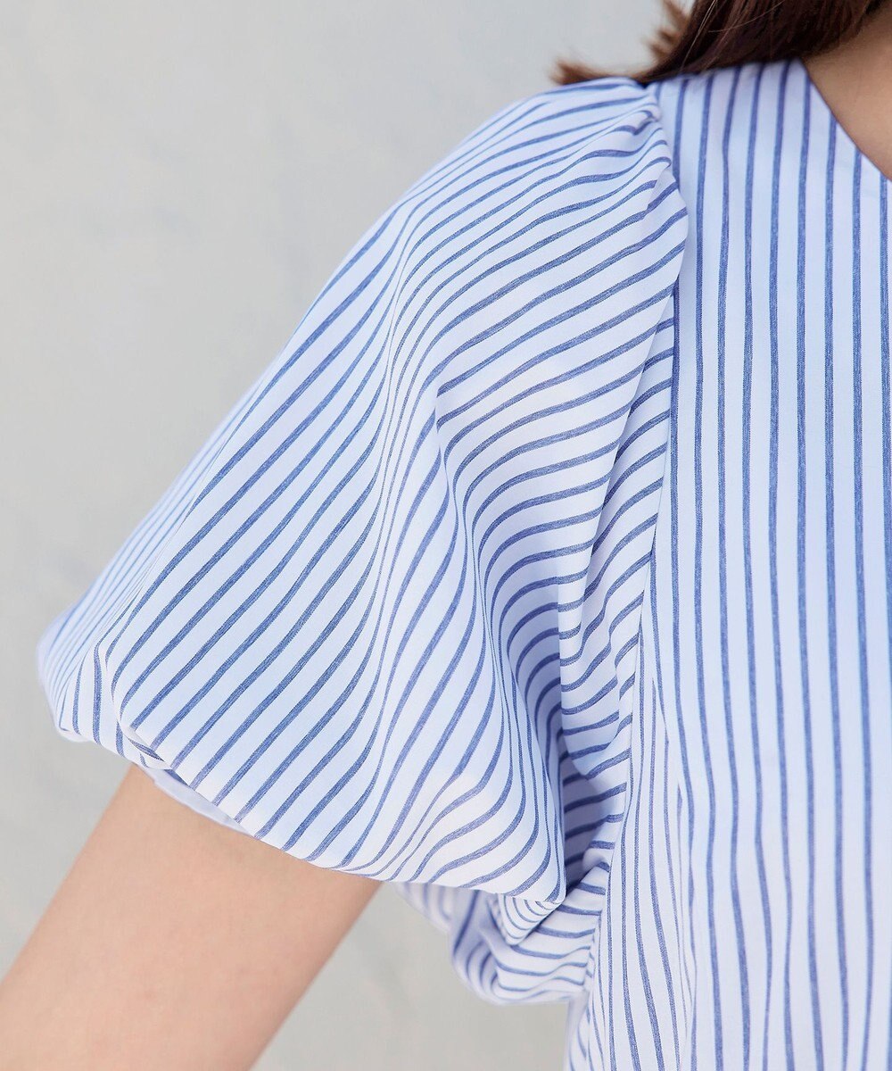 Tiaclasse 【洗える】バルーンスリーブサイドギャザーワンピース 