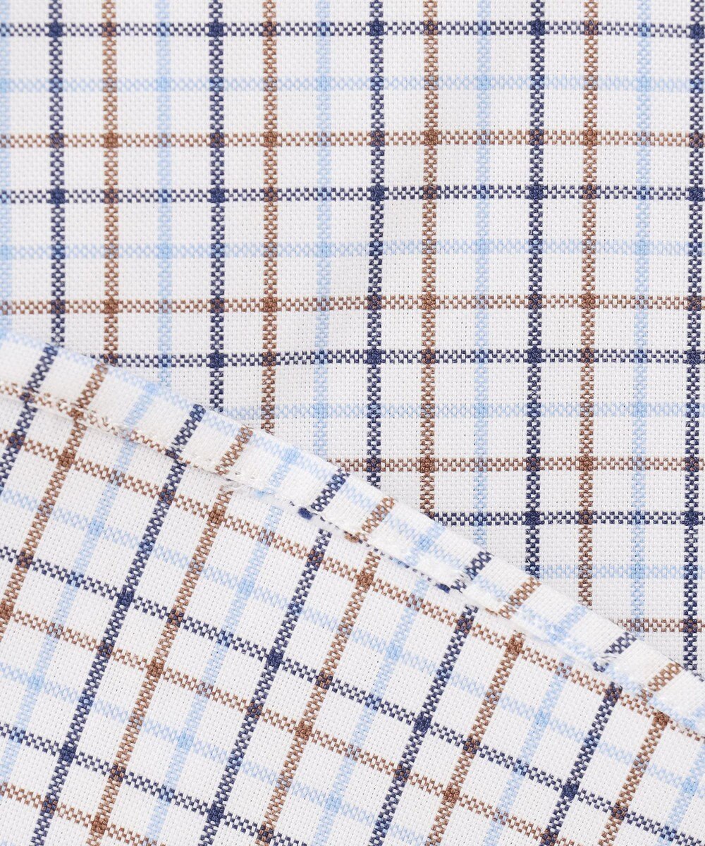 J.PRESS MEN 【EXTRA COMFORT / 形態安定・ストレッチ・抗菌防臭・速乾】ピンオックス サマーチェック 半袖シャツ/B.D. 