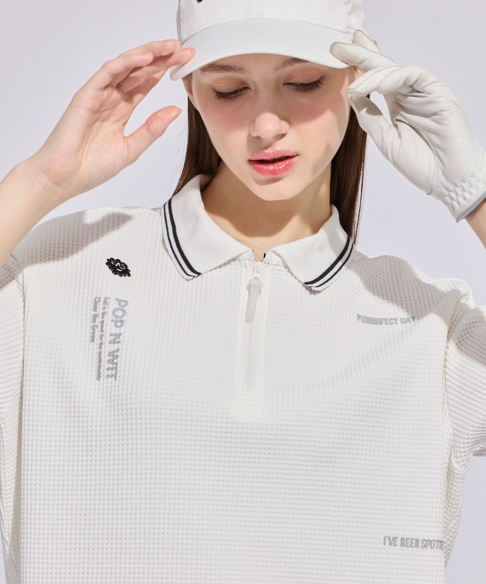 PW CIRCULUS 【WOMEN】ワッフルハーフジップポロ 2026年モデル ゴルフウェア レディース 