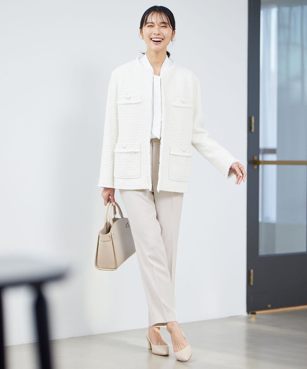 23区 【セットアップ対応】トリアセダブルジョーゼット パンツ 