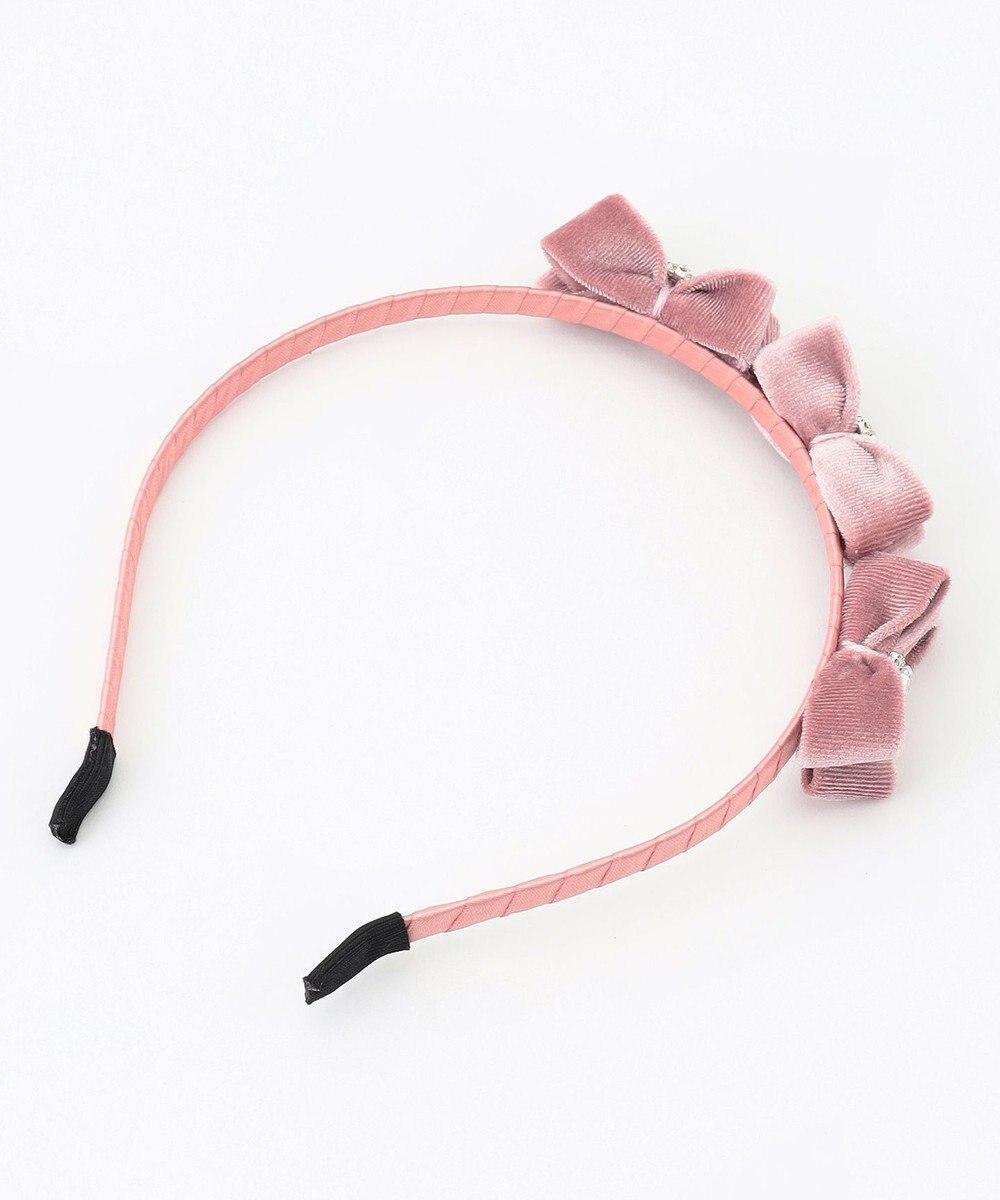 ANY KIDS ベロアリボン×ビジュー付きカチューシャ 