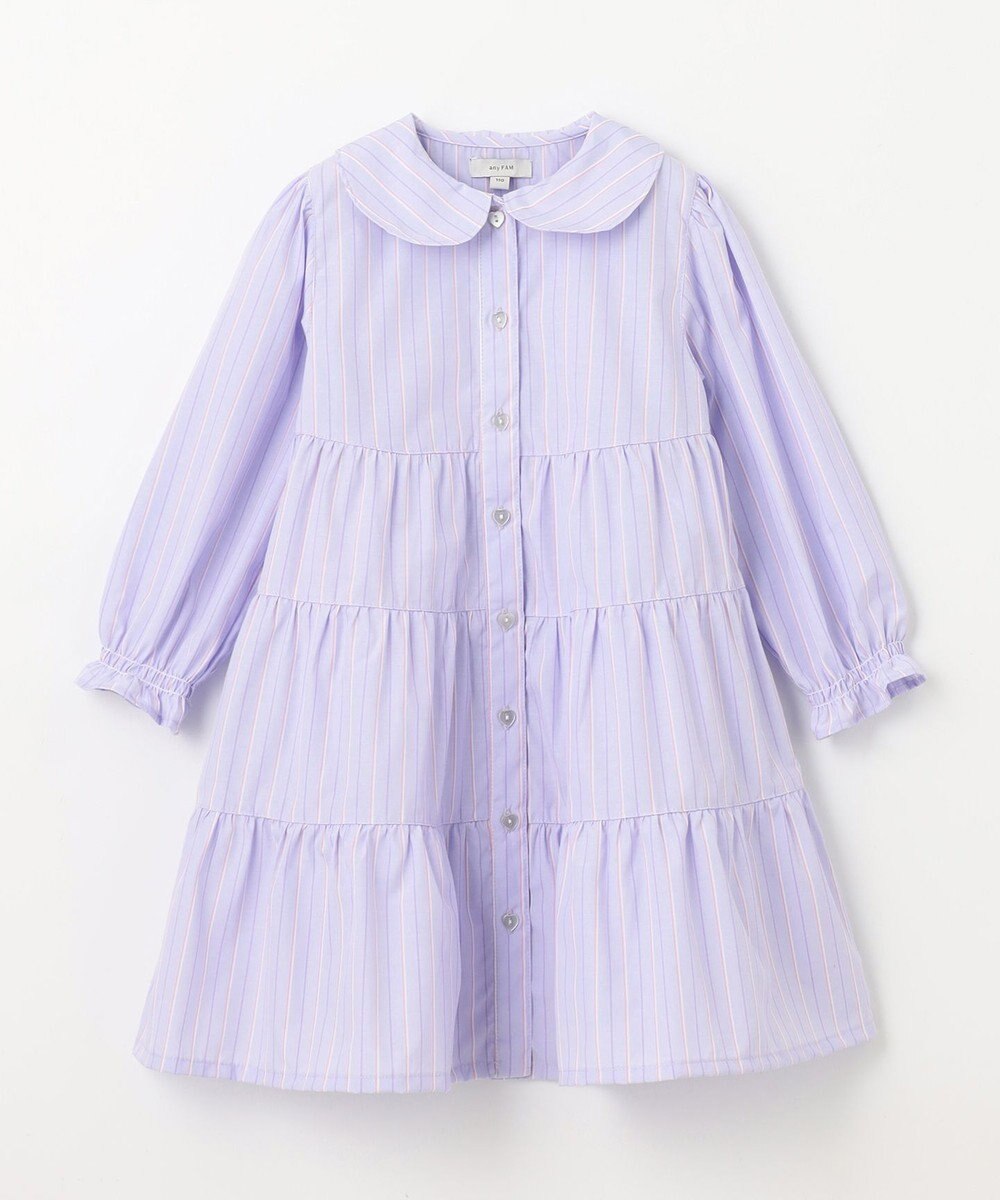 ANY KIDS ストライプ シャツ ワンピース 