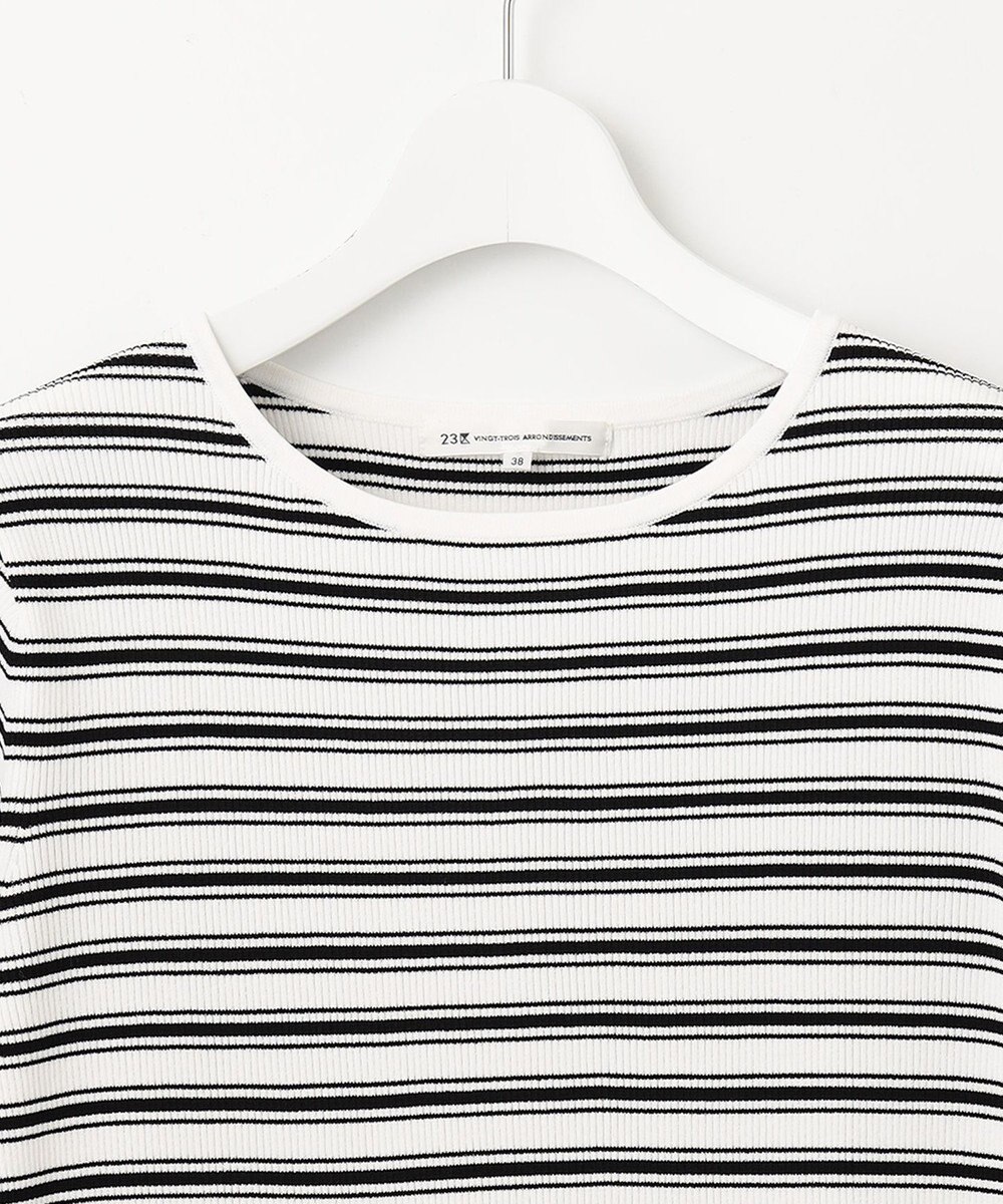 23区 S 【洗える】レーヨンポリエステルストレッチ 5分袖 ニット 