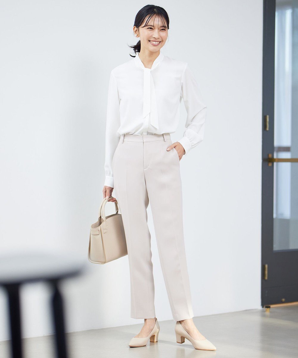 23区 【セットアップ対応】トリアセダブルジョーゼット パンツ 