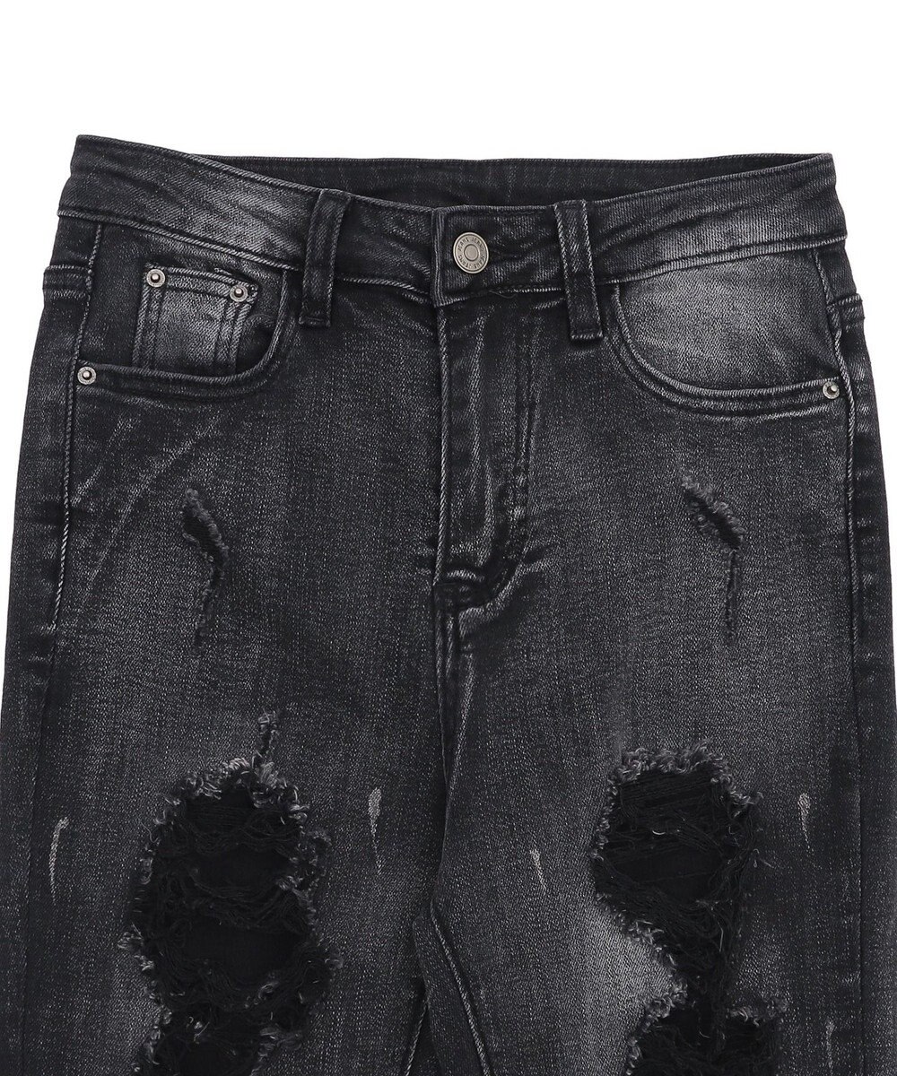 WEGO 【美脚】ダメージフレアデニム 