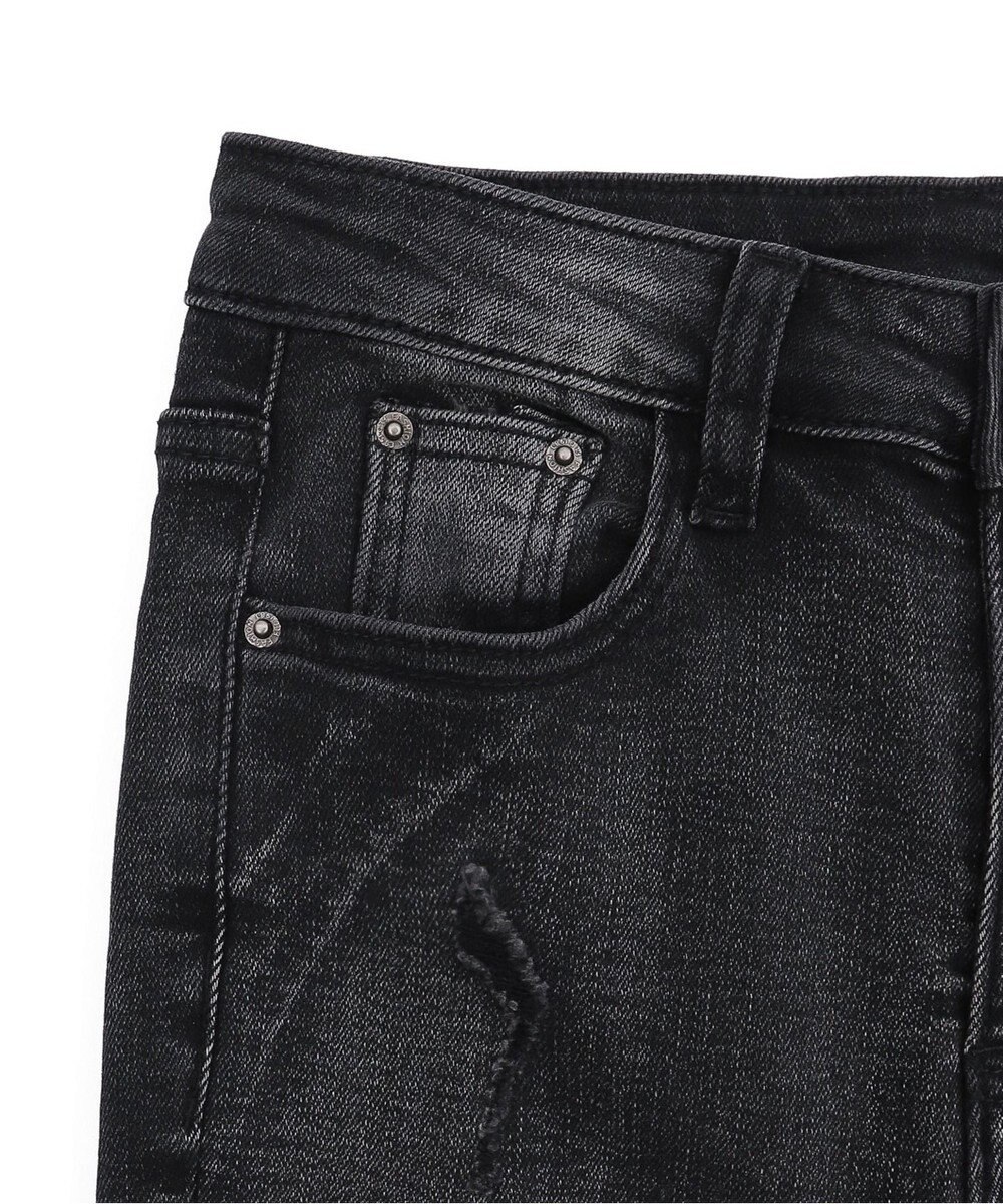 WEGO 【美脚】ダメージフレアデニム 