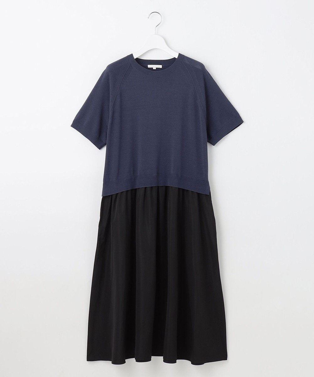 自由区 L 【洗える】タフタコンビ半袖 ワンピース 