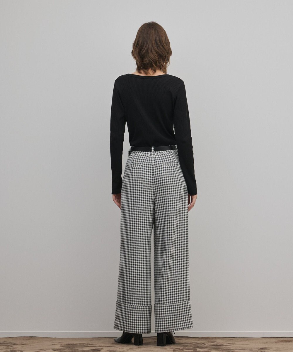 GRACE CONTINENTAL ロールアップギンガムパンツ 