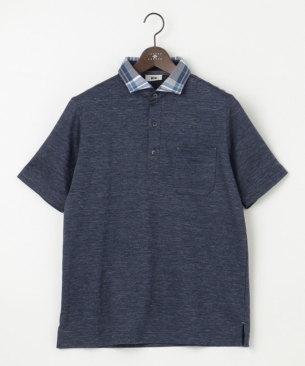 JOSEPH ABBOUD 【吸水速乾】リネンハニカム ポロシャツ 