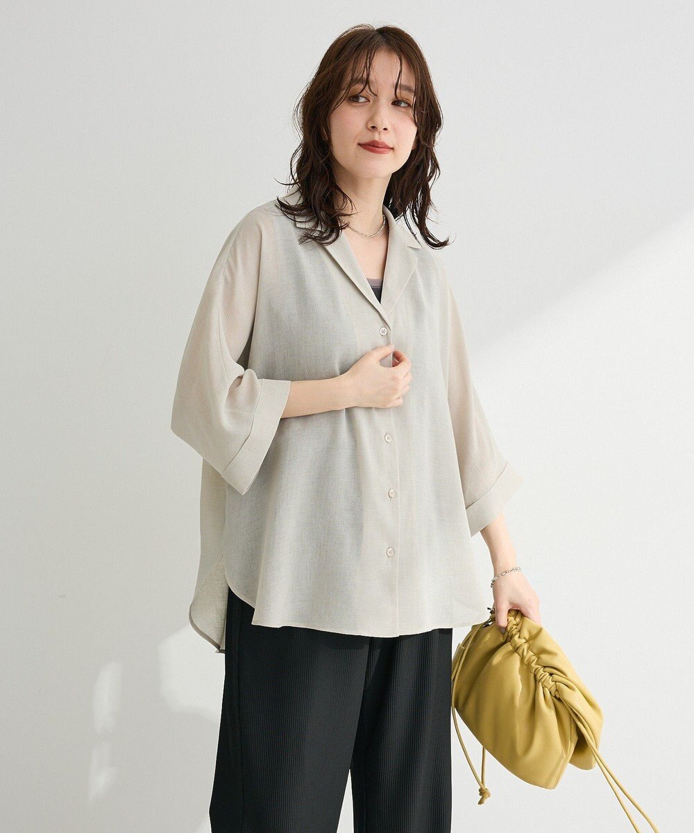 Green Parks 開襟シアーシャツジャケット 