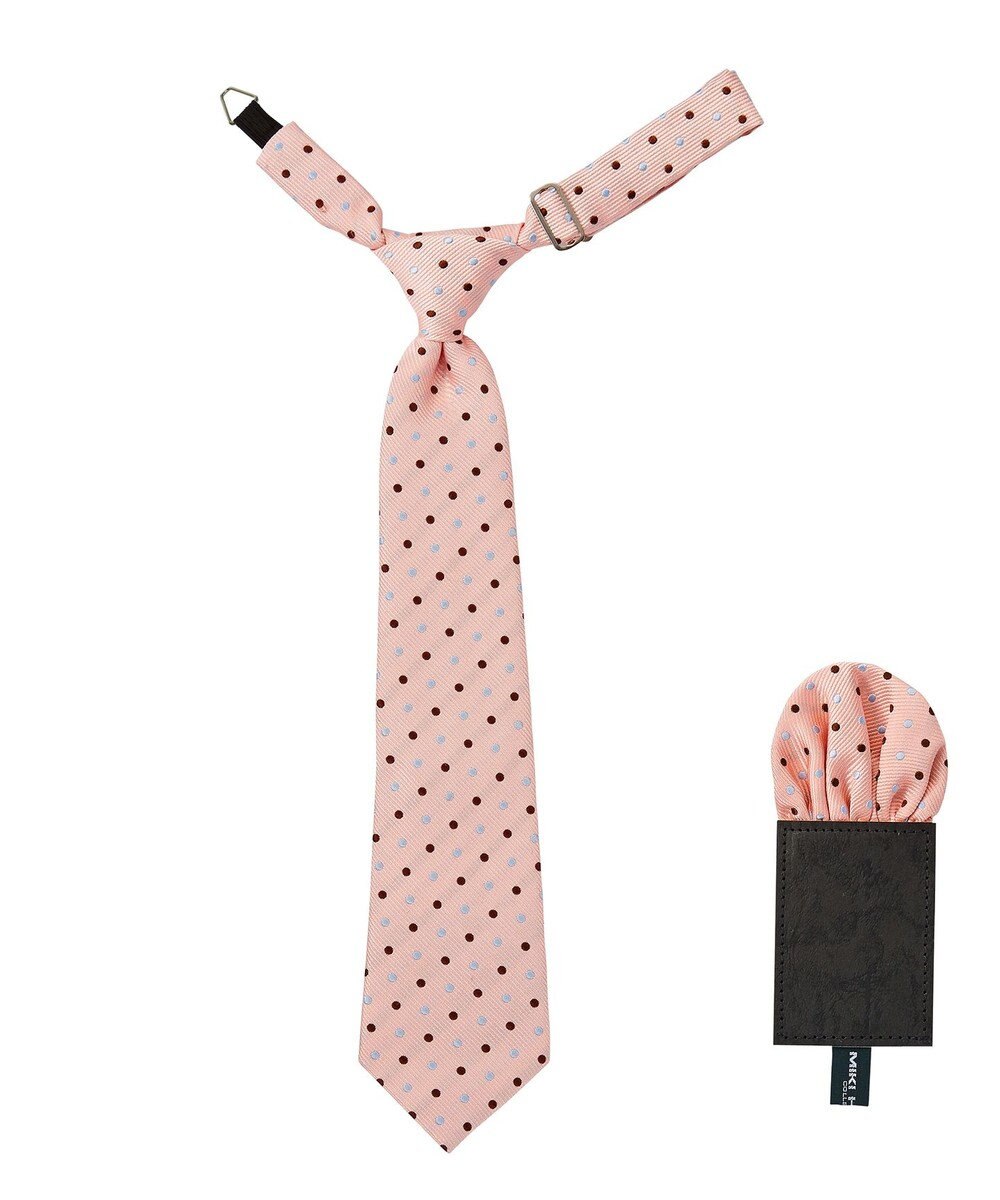 MIKI HOUSE HOT BISCUITS 【ミキハウス】 ドット柄ネクタイ(ポケットチーフ付) 