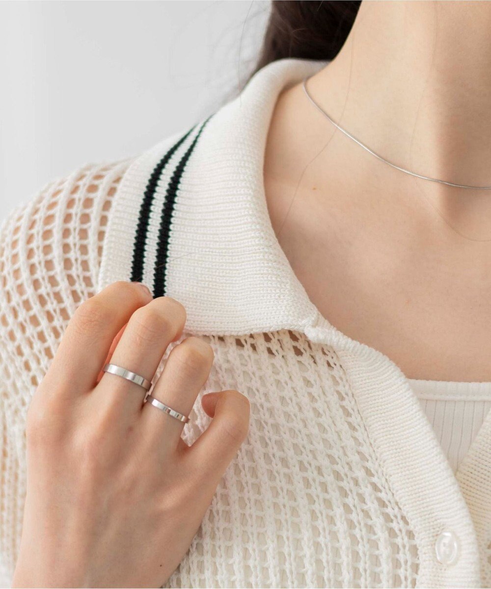 WEGO 襟付きメッシュニットショートカーデ 