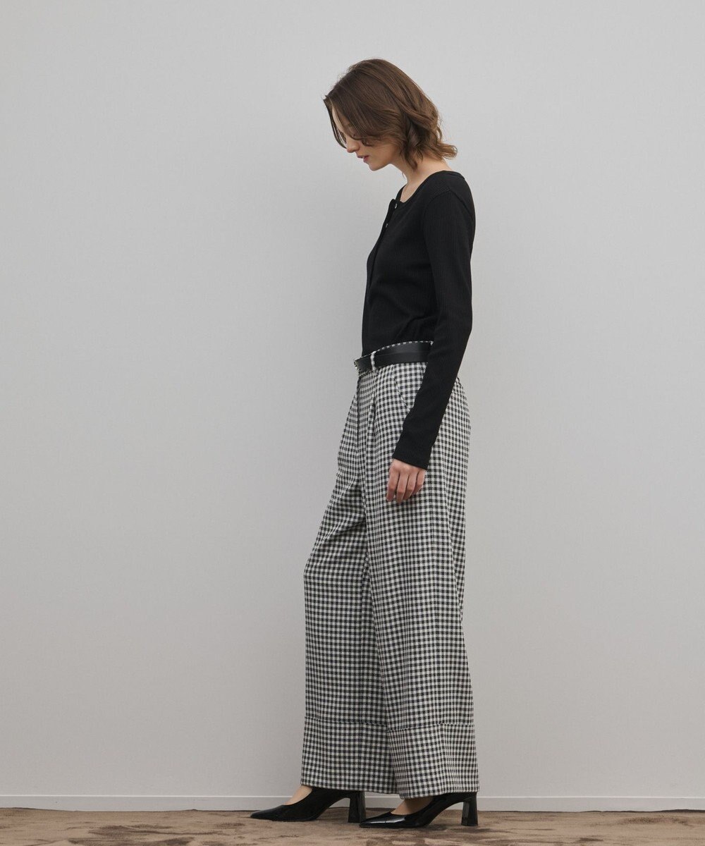 GRACE CONTINENTAL ロールアップギンガムパンツ 