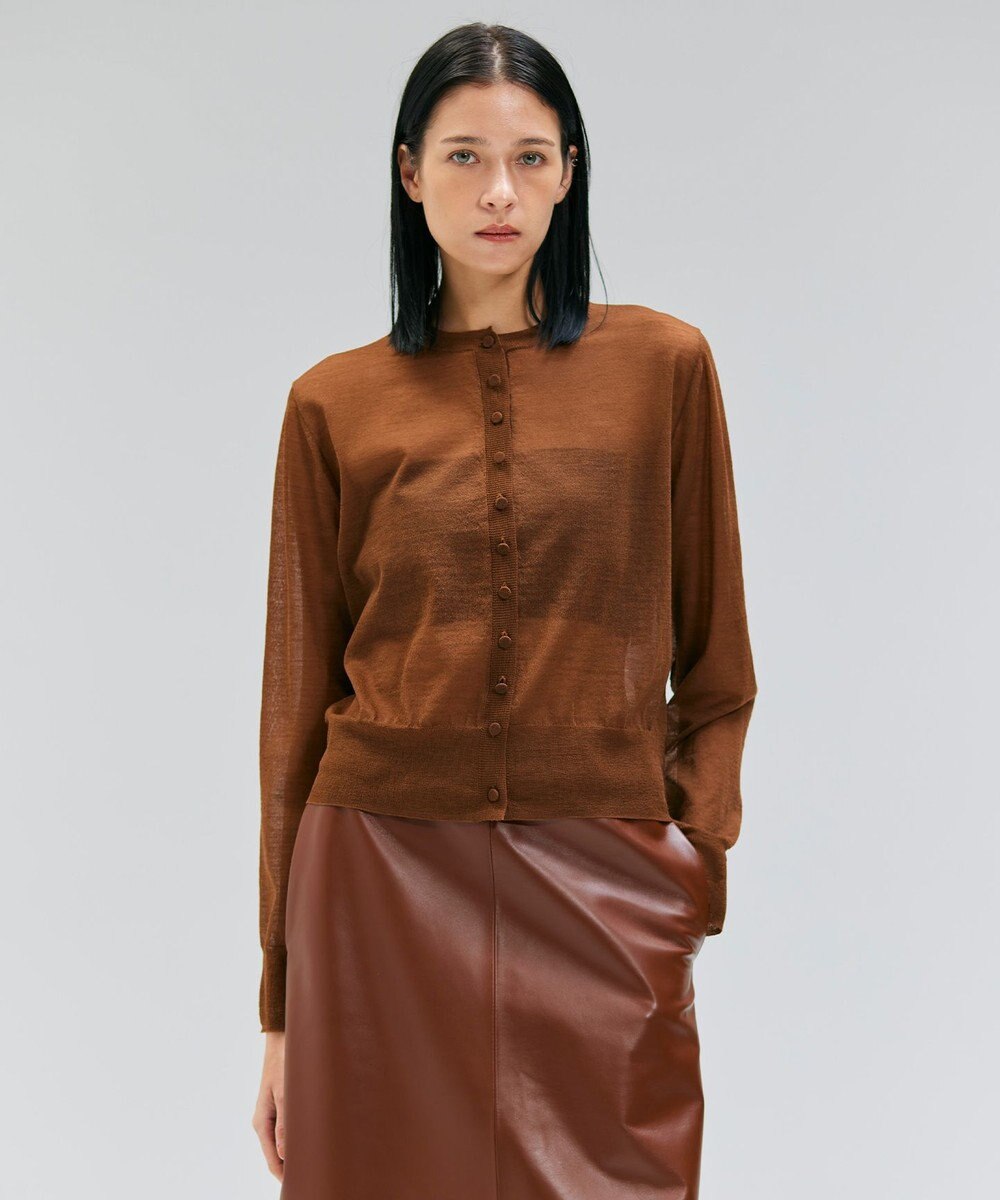 BEIGE， 【洗える・Oggi 10月号掲載】CADDO / シアーウールカーディガン 