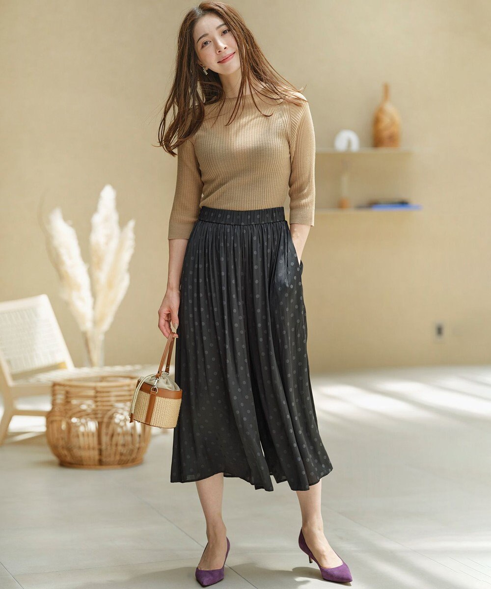 組曲 【秋のNEWカラー追加】ギャザーライトデシン パンツ 