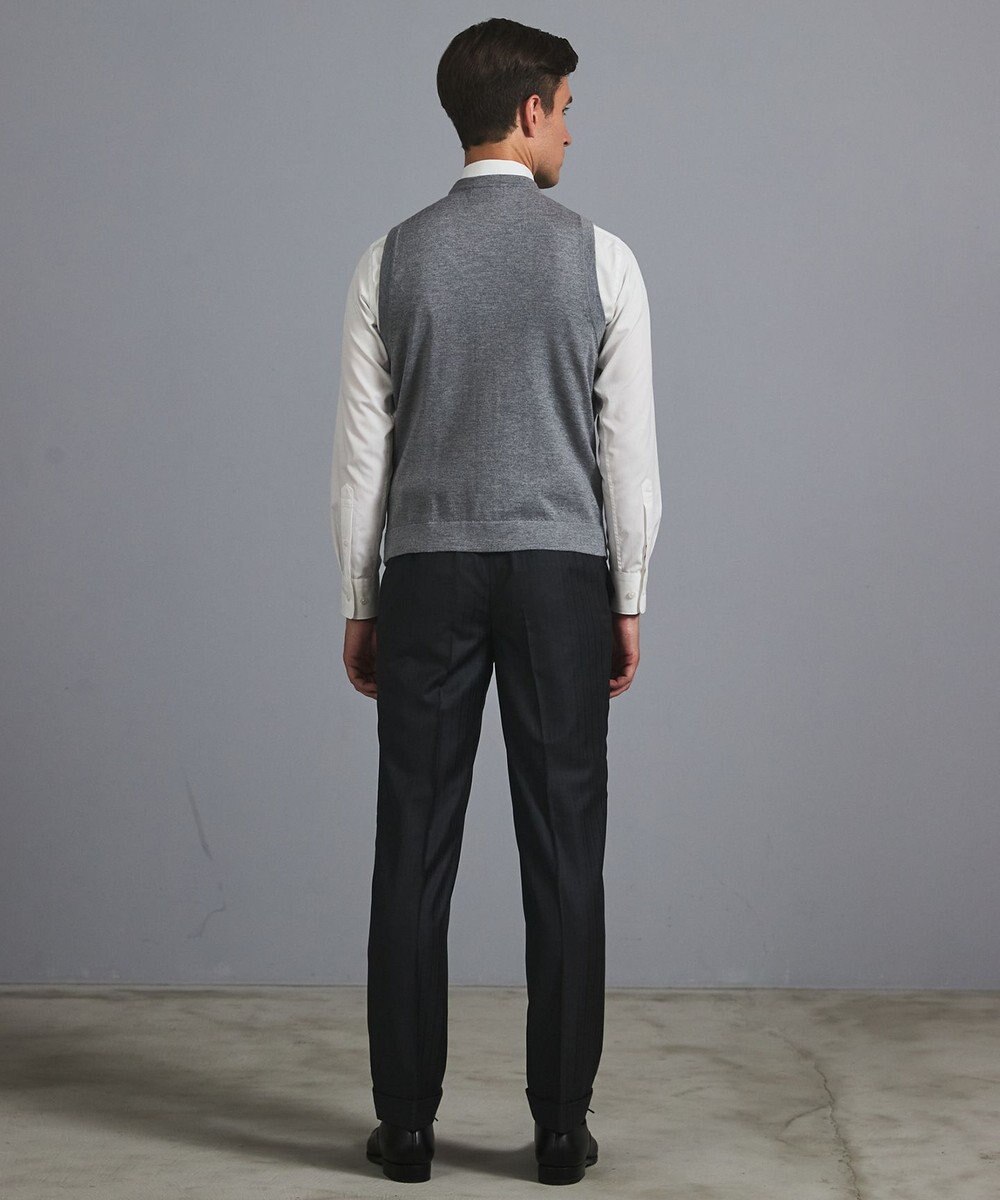 GOTAIRIKU 体温調整に【洗える/チクチクしにくい/ピリングしにくい】イタリア糸 ハイゲージ ベスト_WOOL100% 