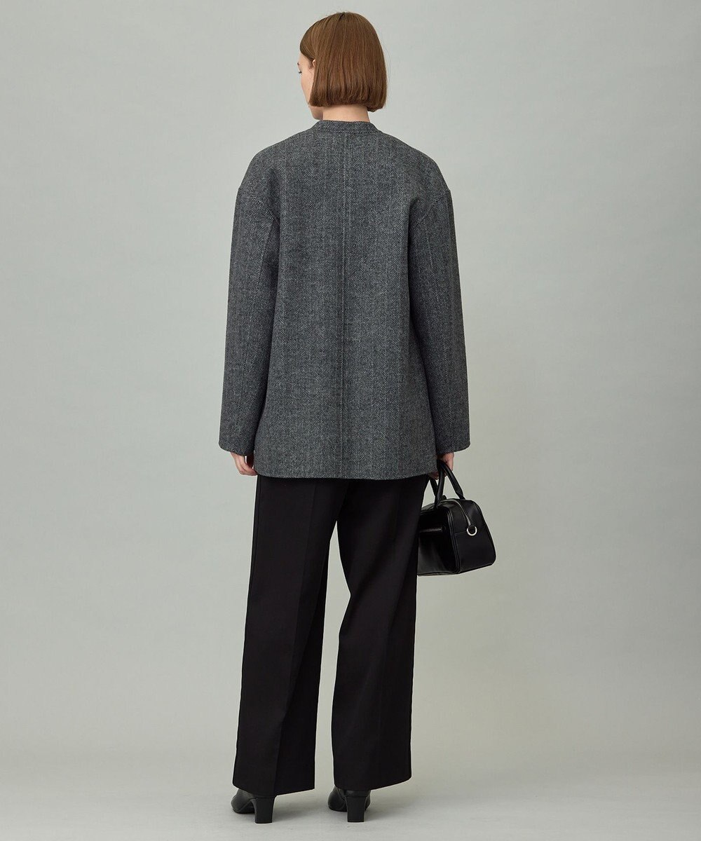 ICB WoolRever ノーカラーショートコート 