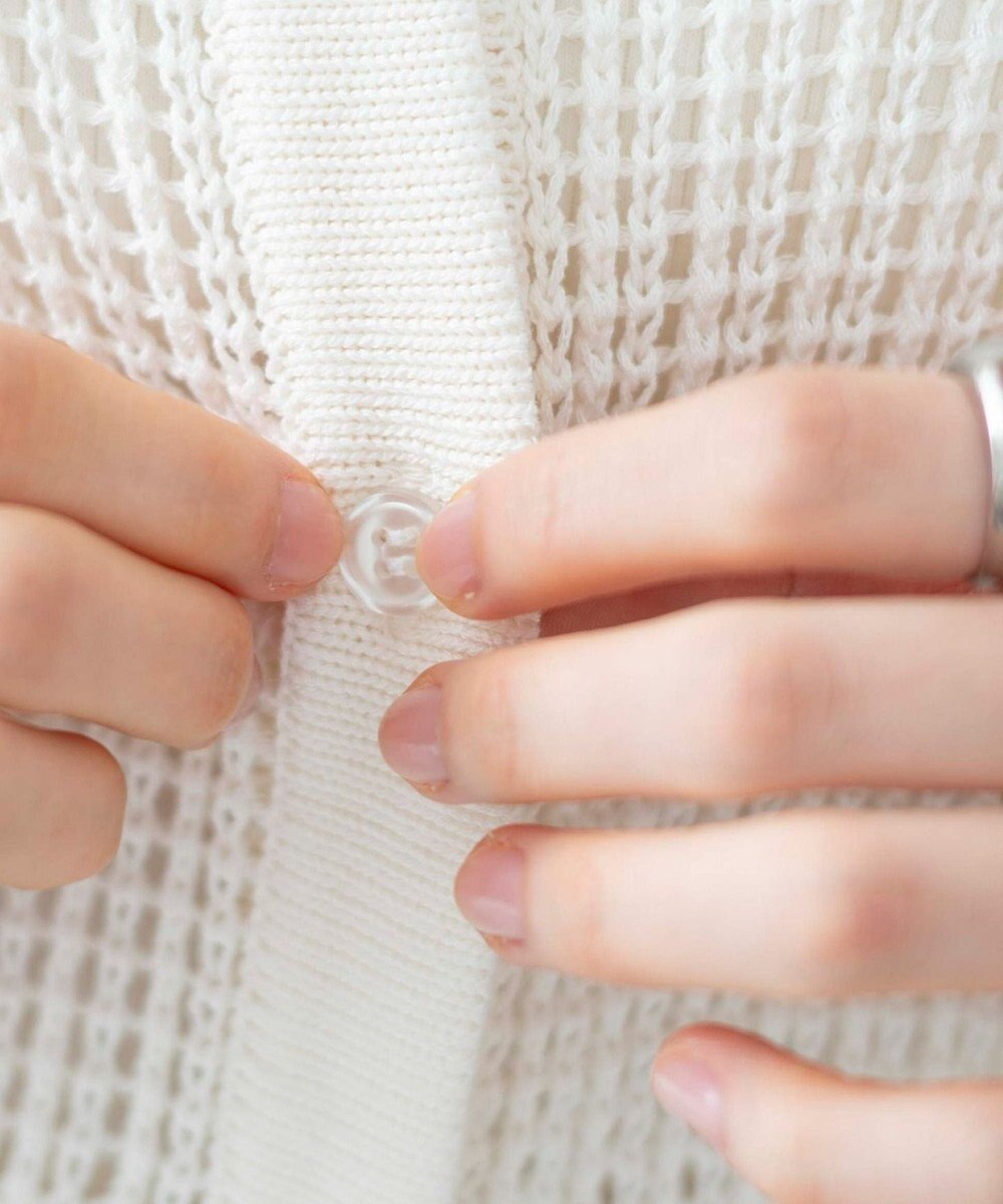 WEGO 襟付きメッシュニットショートカーデ 