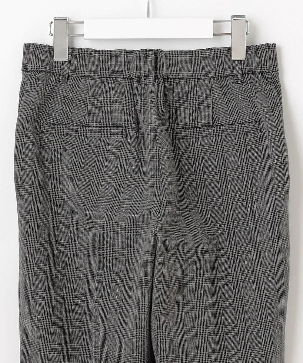 自由区 【撥水加工・洗える】TRギャバ裏起毛チェック柄テーパード パンツ 