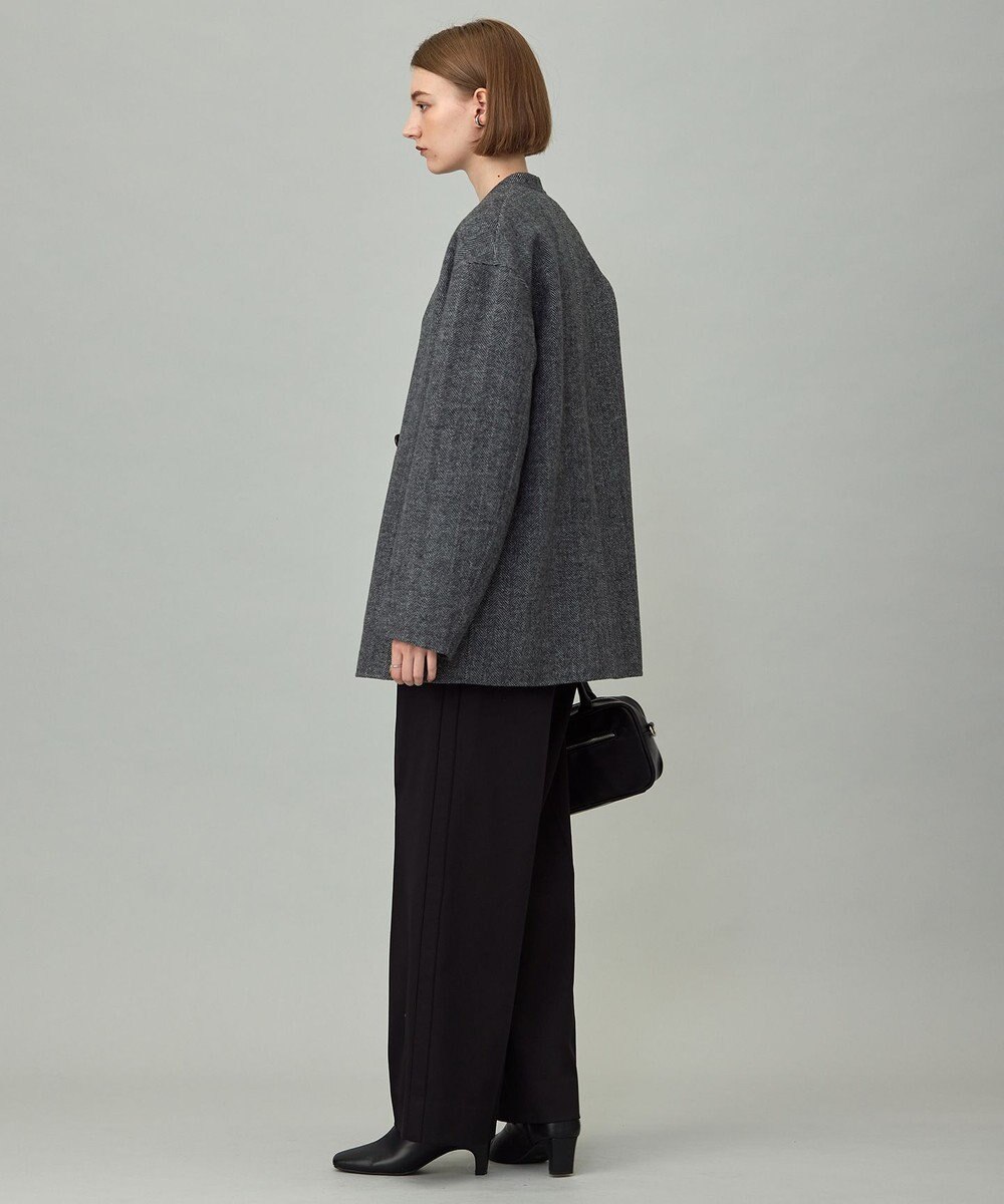 ICB WoolRever ノーカラーショートコート 