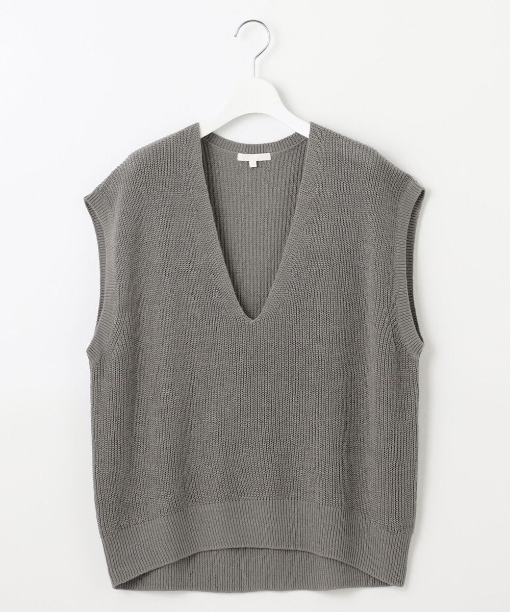 自由区 S 【洗える】コットンウールミドルゲージニット ベスト 