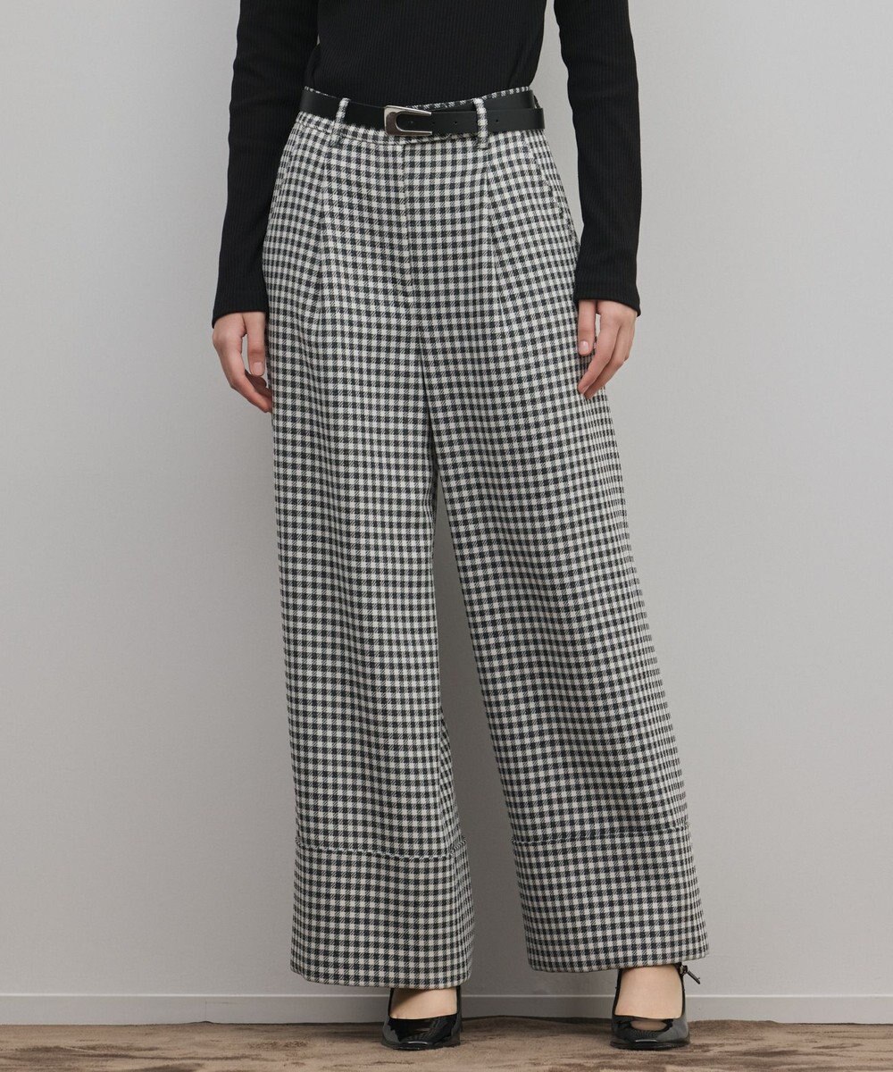 GRACE CONTINENTAL ロールアップギンガムパンツ 