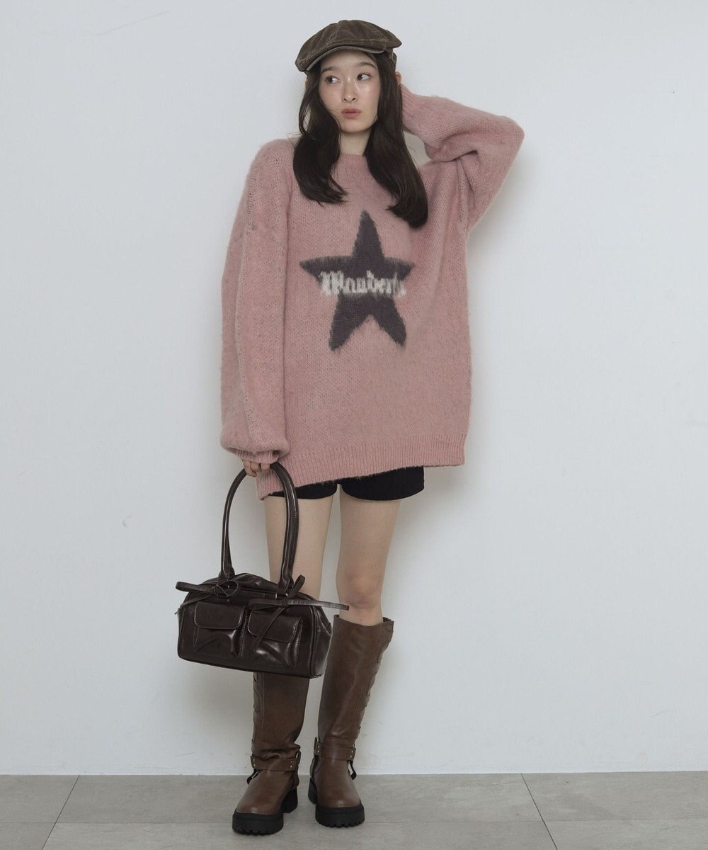 WEGO シャギーグラフィックニットBIGプルオーバー 