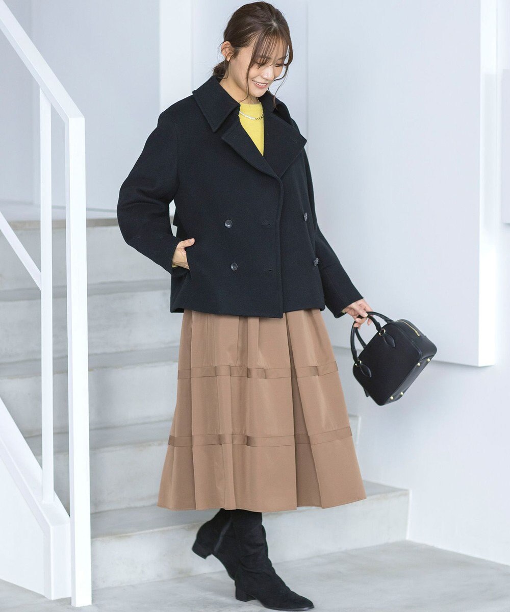 組曲 L 【WEB限定】フラッフィーファー パフスリーブニット 