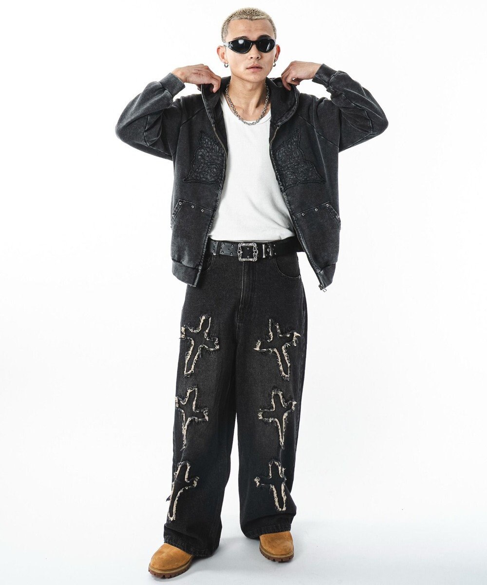 WEGO パウダーブリーチスタッズZIPパーカー 