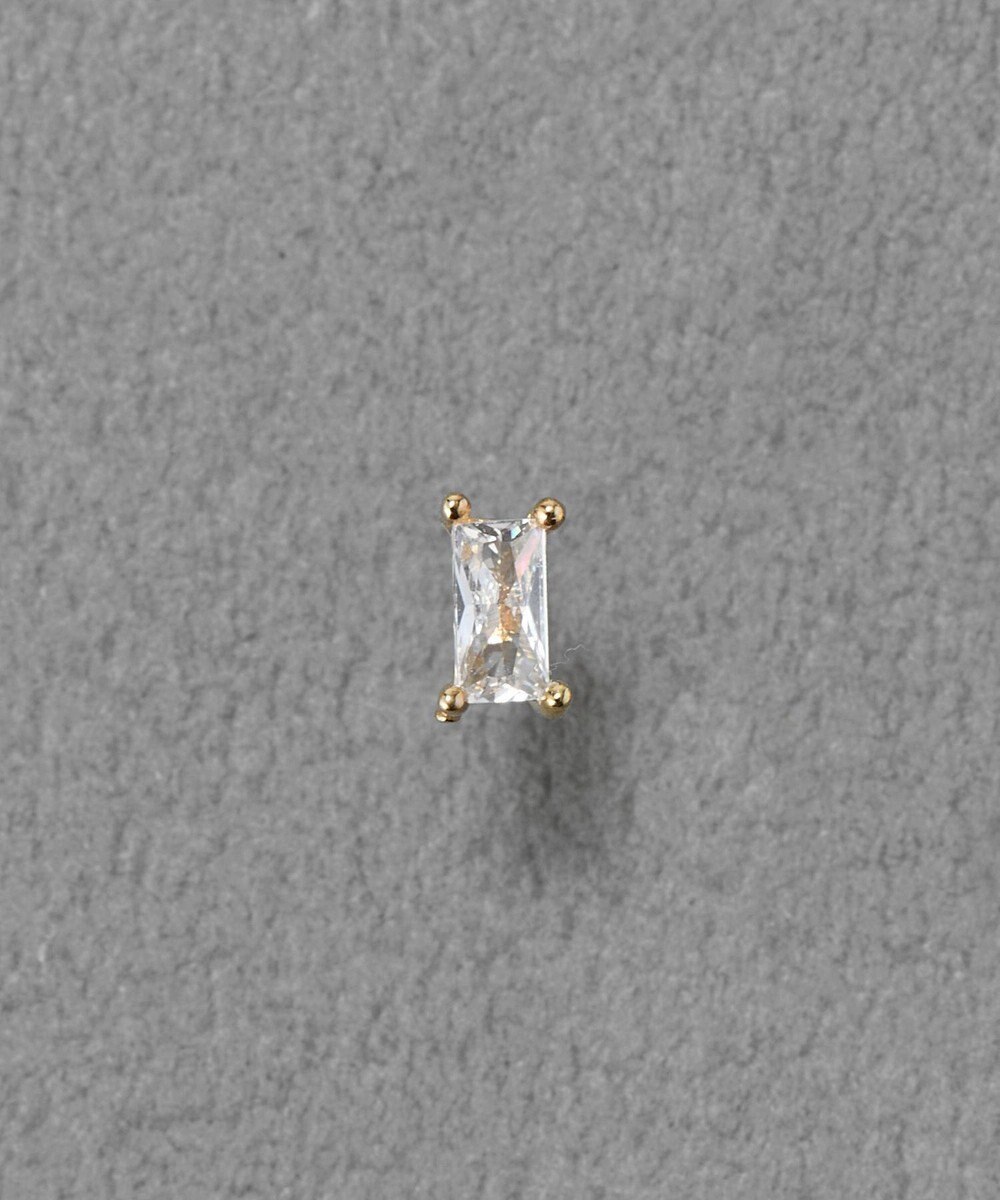 Phoebe シャインフレームレクタングルピアス　クリア（片耳） 